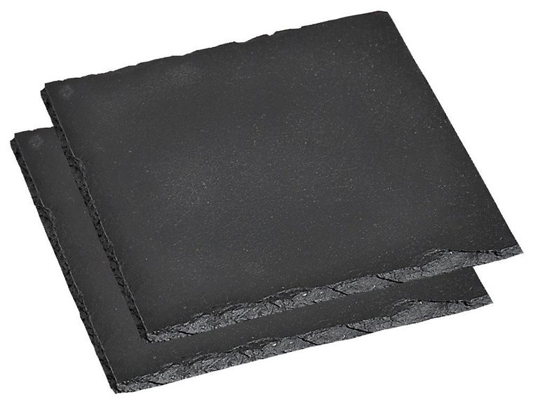 Kesper, talerzyki deserowe z kamienia w kolorze czarnym, 2 szt.