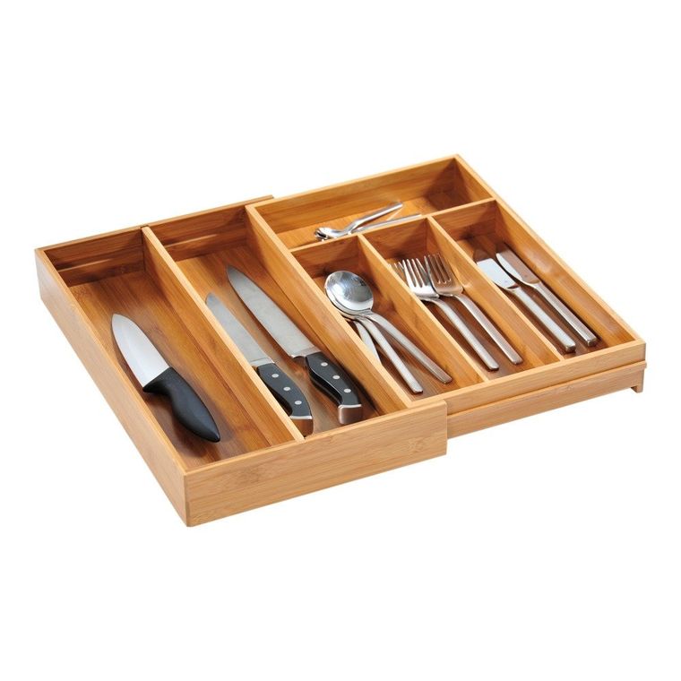 Kesper, wkład na sztućce z regulacją 26-49 cm, bambusowy