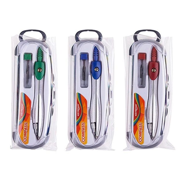 Keyroad, cyrkiel metalowy z grafitami, w etui, 1 szt.