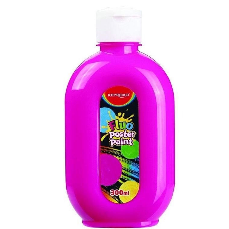 Keyroad, farba plakatowa, fluorescencyjna, różowa, 300 ml