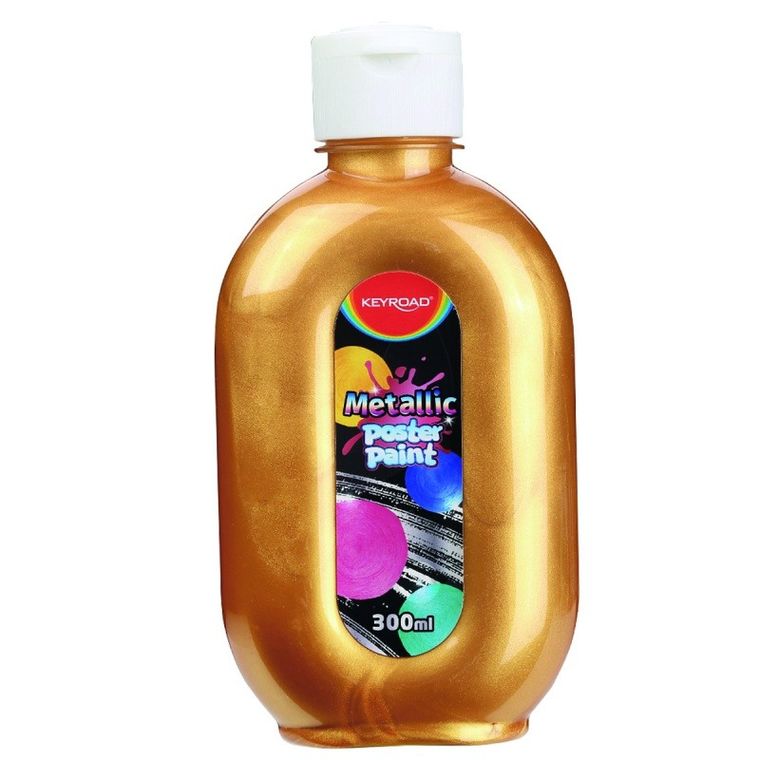 Keyroad, farba plakatowa, metaliczna, złota, 300 ml