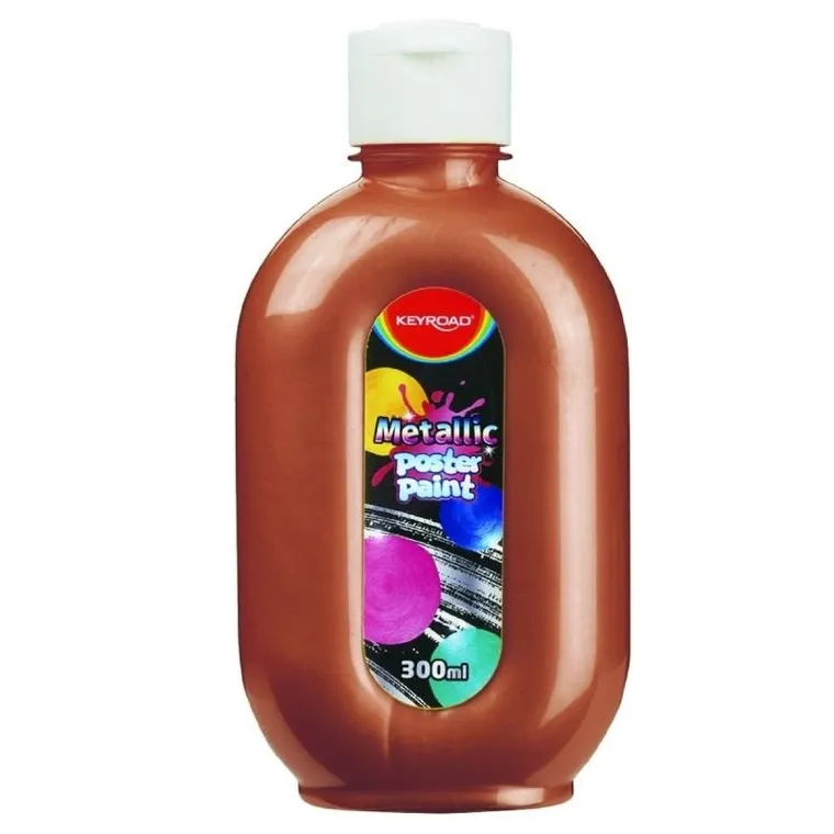 Keyroad, farba plakatowa, metaliczna, żółta, 300 ml