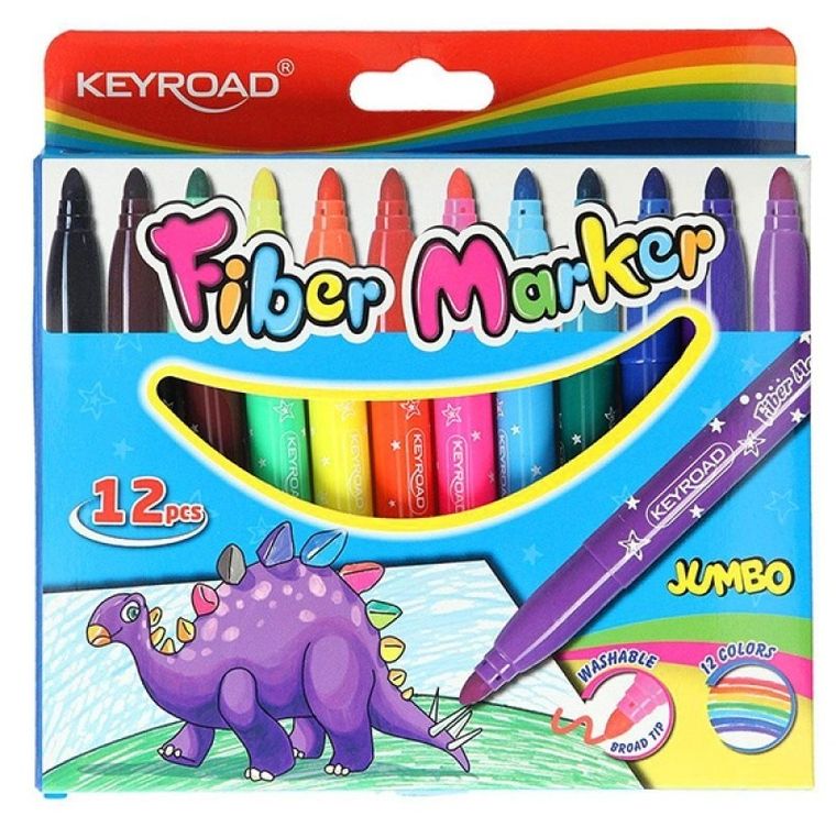 Keyroad, flamastry Jumbo, 5 mm, 12 kolorów