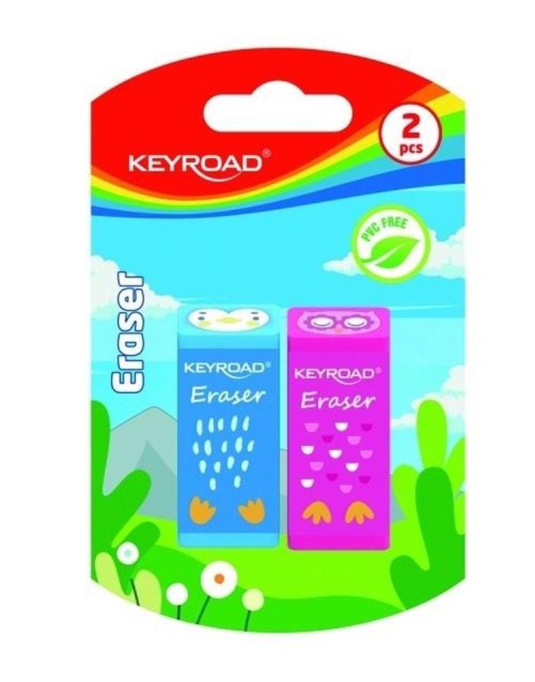 Keyroad, gumka do ścierania, zwierzęta, 2 szt.
