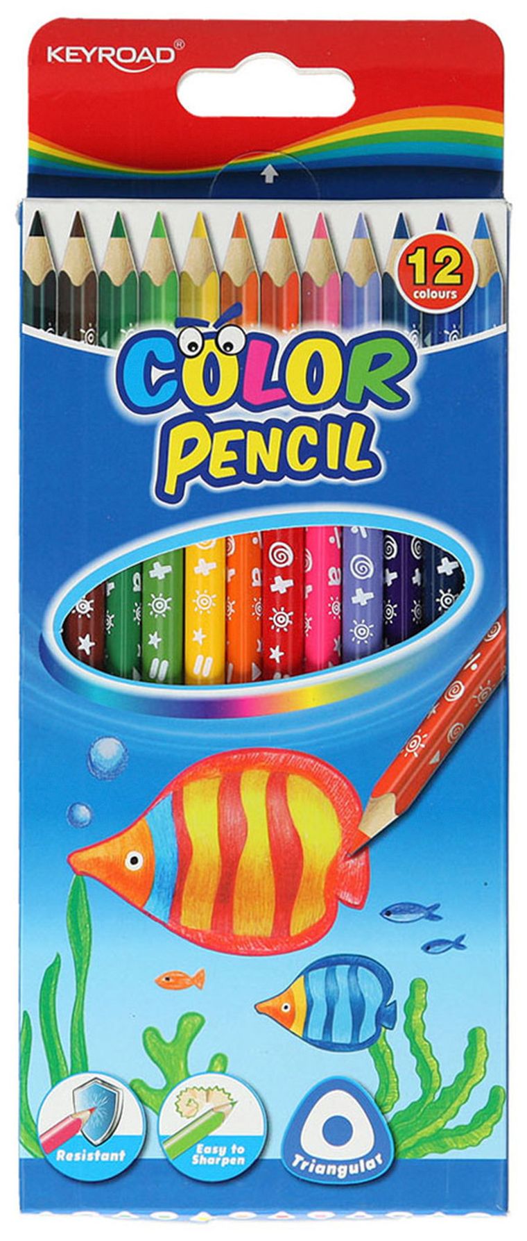 Keyroad, kredki ołówkowe, trójkątne, 12 szt.