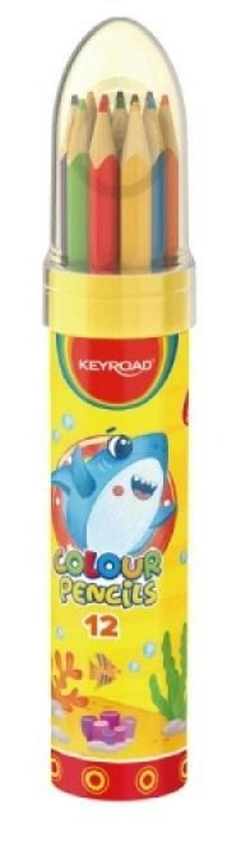 Keyroad, kredki ołówkowe w tubie, trójkątne, 12 kolorów