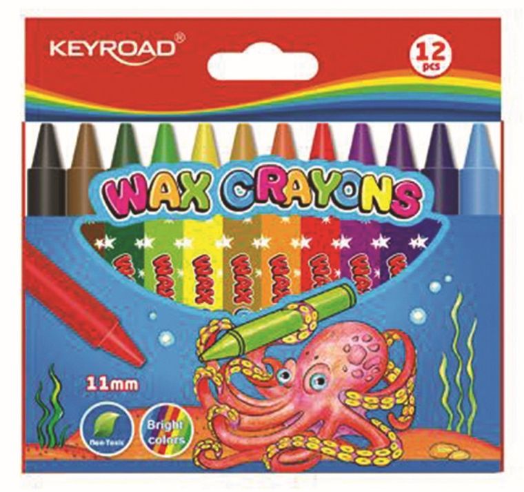 Keyroad, kredki świecowe, 11mm, 12 kolorów