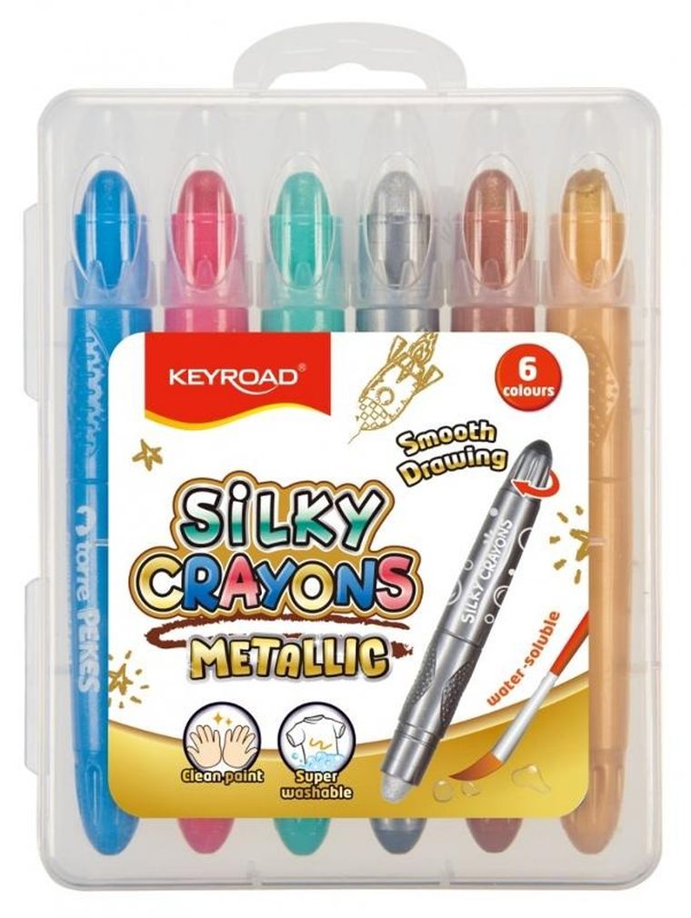 Keyroad, Metallic, kredki żelowe, 6 kolorów