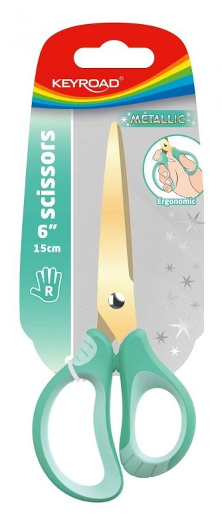 Keyroad, Metallic, nożyczki z powłoką tytanową, 15,5 cm