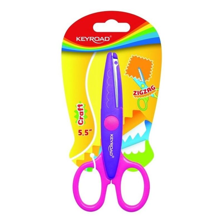Keyroad, nożyczki szkolne, ozdobne, zygzak, 13 cm