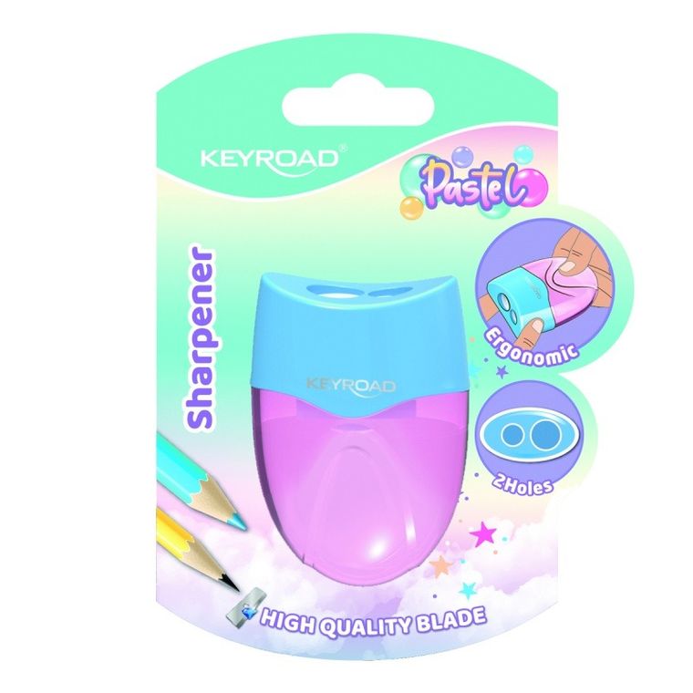 Keyroad, Pastel, temperówka z pojemnikiem, podwójna