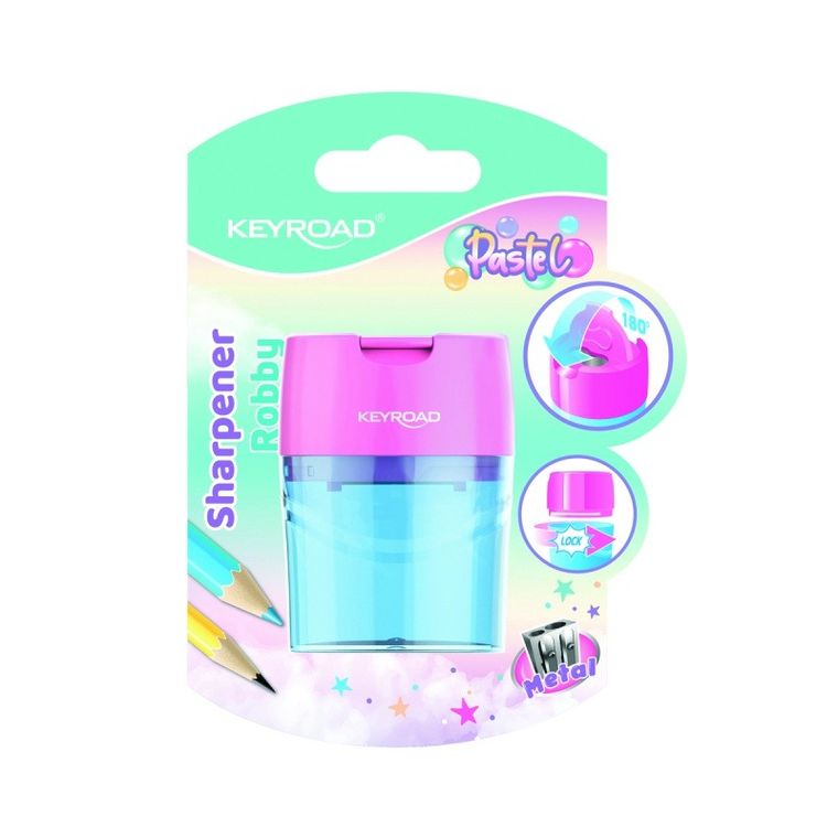 Keyroad, Pastel, temperówka z pojemnikiem, podwójna