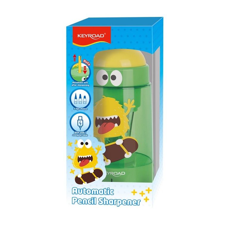 Keyroad, temperówka elektryczna, USB, pojedyncza, zielona