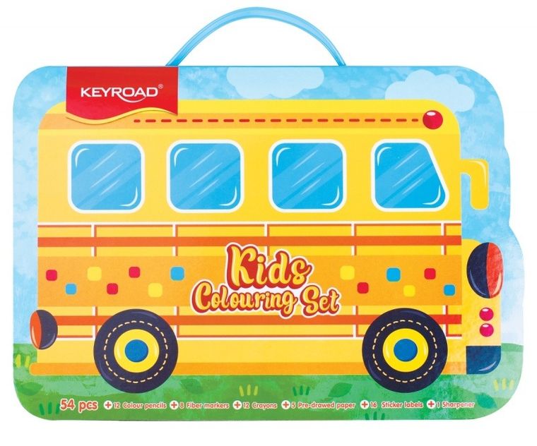 Keyroad, zestaw artystyczny, Autobus, 54 elementy
