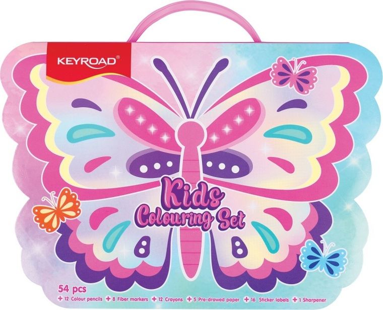 Keyroad, zestaw artystyczny, Motyl, 54 elementy