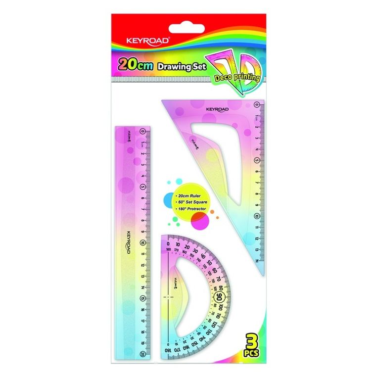 Keyroad, zestaw geometryczny, pastel, 20 cm