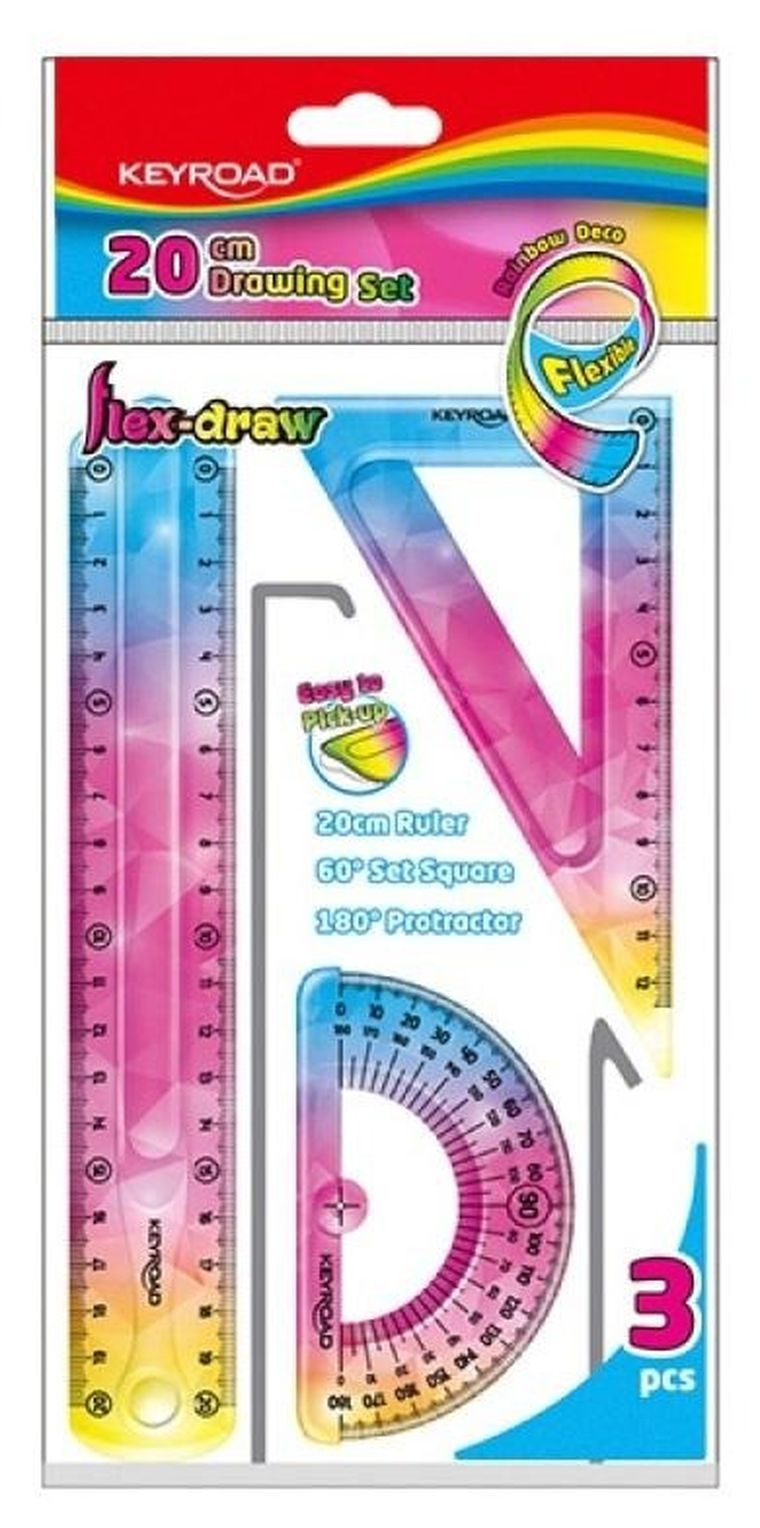 Keyroad, zestaw geometryczny, Rainbow Deco, 3 elementy