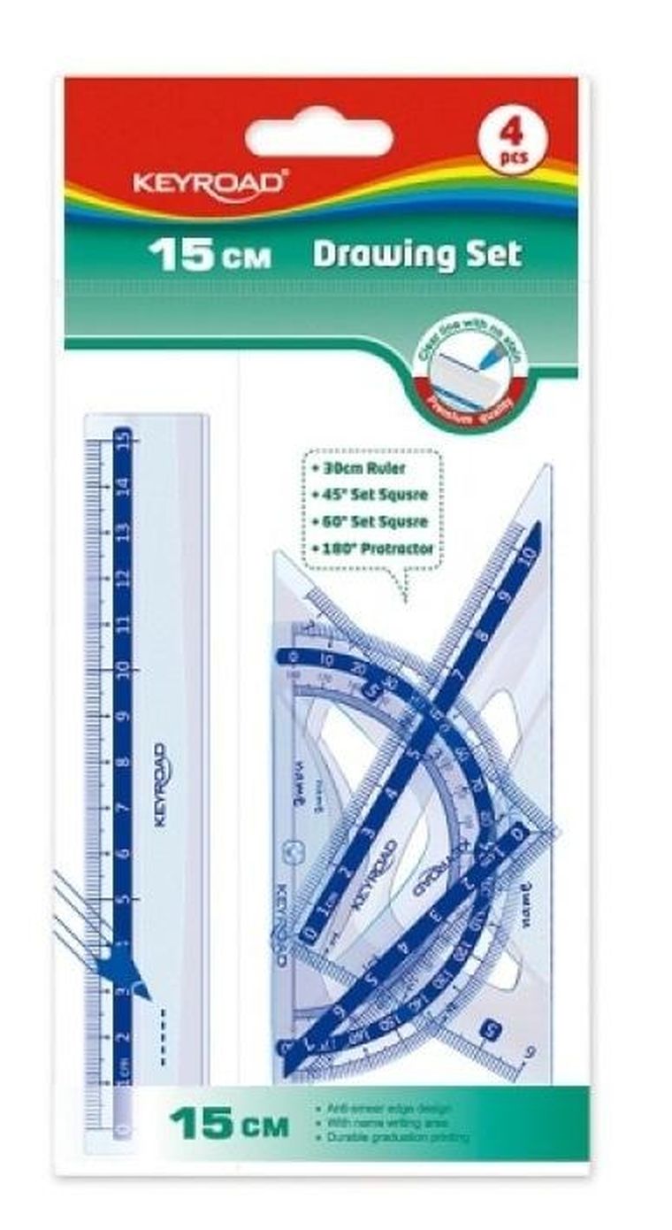 Keyroad, zestaw geometryczny, transparentny, 4 elemnty
