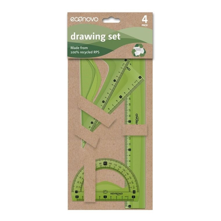 Keyroad, zestaw geometryczny, z recyklingu, 30 cm, 4 szt.