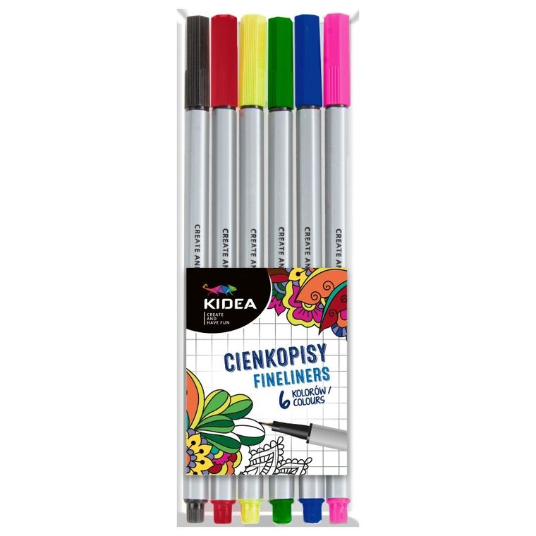 Kidea, cienkopisy, 6 kolorów