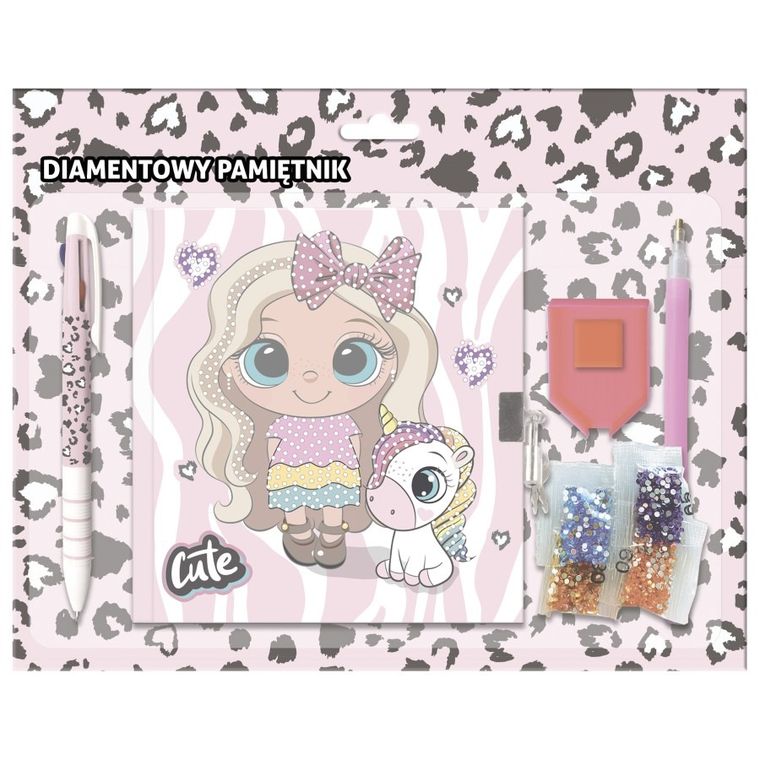 Kidea, diamentowy pamiętnik z kłódką + długopis 3 kolorowy, best friends