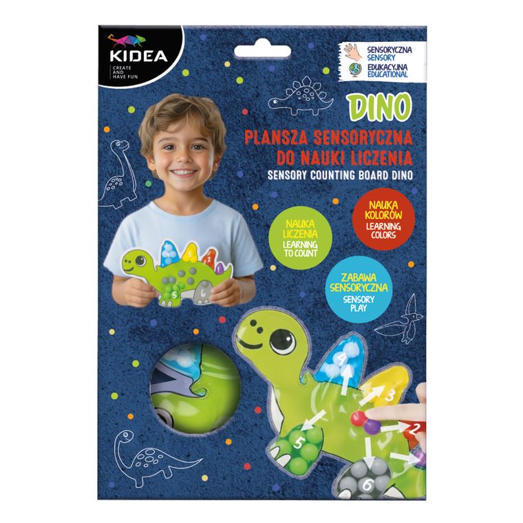 Kidea, Dino, plansza sensoryczna, nauka liczenia