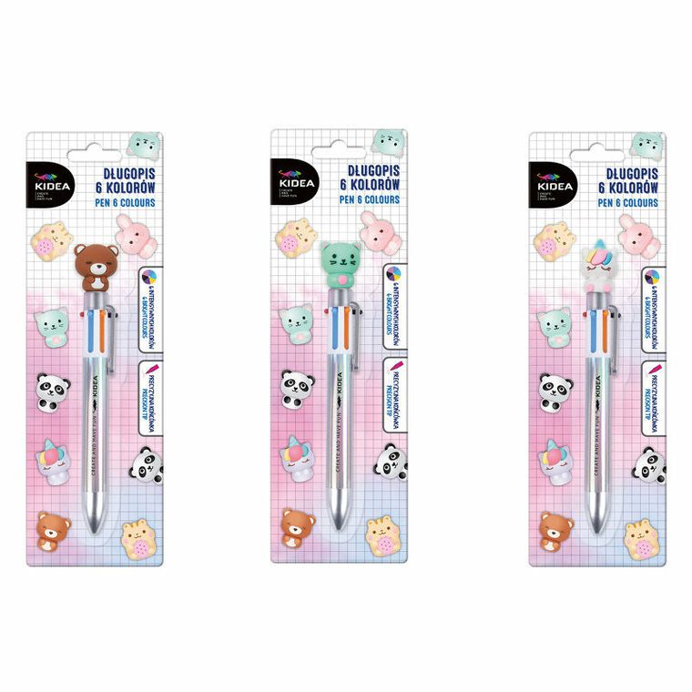 Kidea, długopis z figurką, 6 kolorów