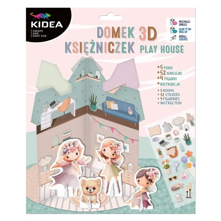 Kidea, domek księżniczek 3D, zestaw kreatywny