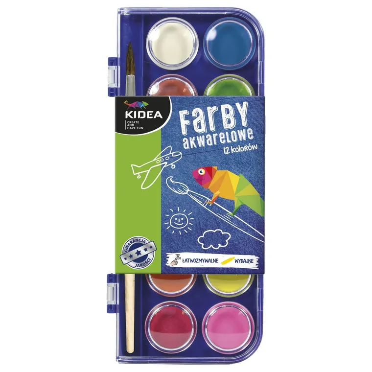 Kidea, farby akwarelowe, 12 kolorów