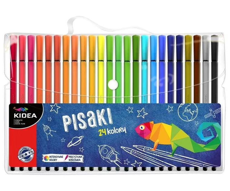 Kidea, flamastry w etui, 24 kolory