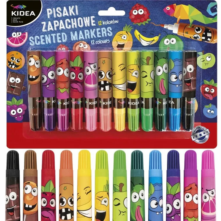 Kidea, flamastry zapachowe, 12 kolorów