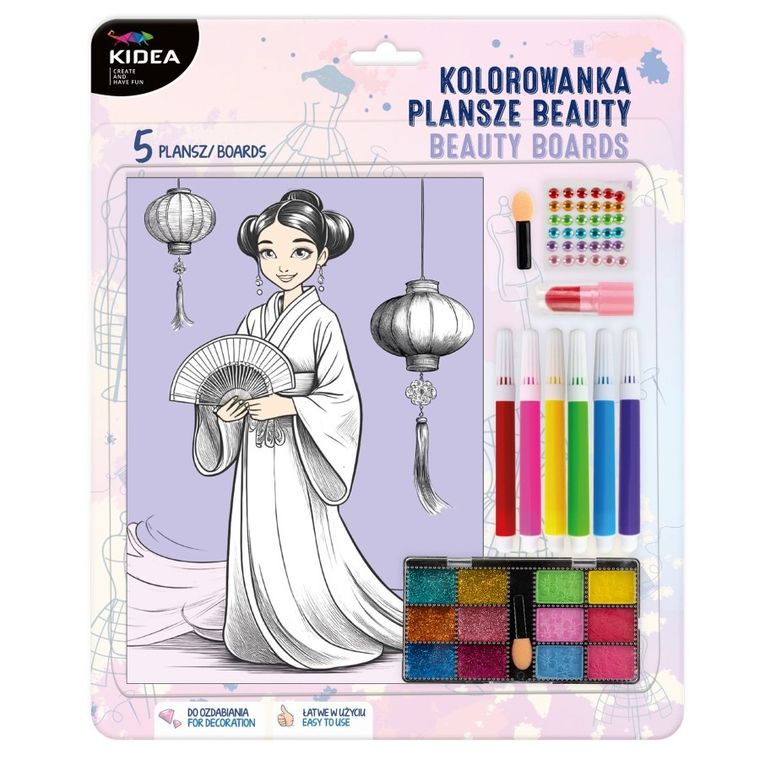 Kidea, Kolorowanka, Plansze Beauty, 5 obrazków