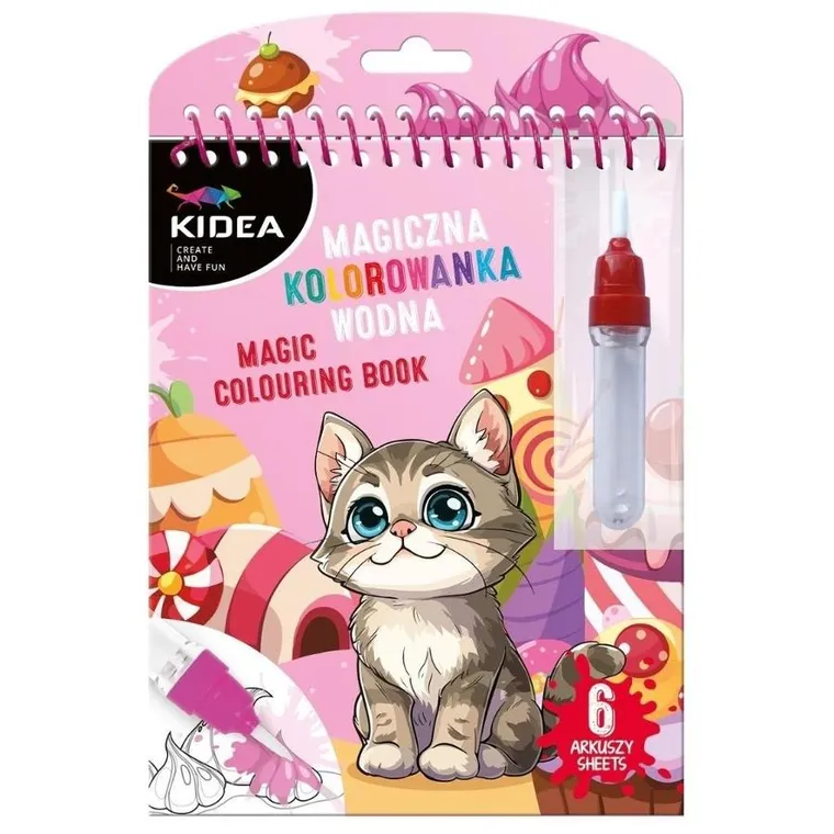 Kidea. Kotki. Magiczna wielorazowa kolorowanka wodna