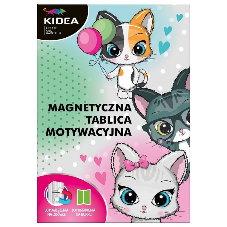Kidea, kotki, tablica motywacyjna, magnetyczna