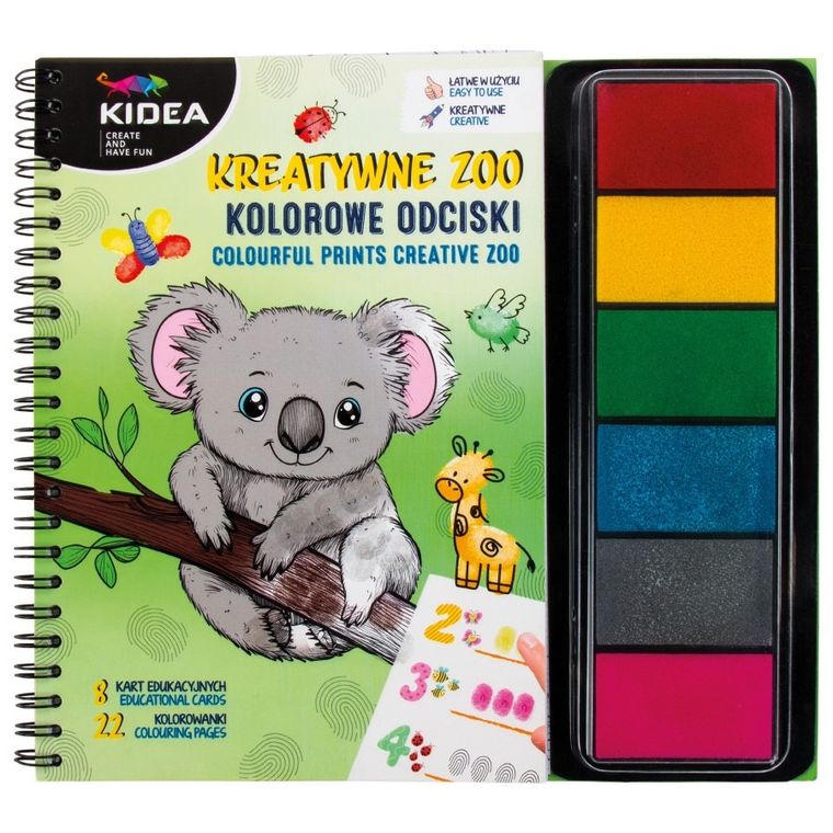 Kidea, Kreatywne Zoo, kolorowe odciski, zestaw edukacyjny