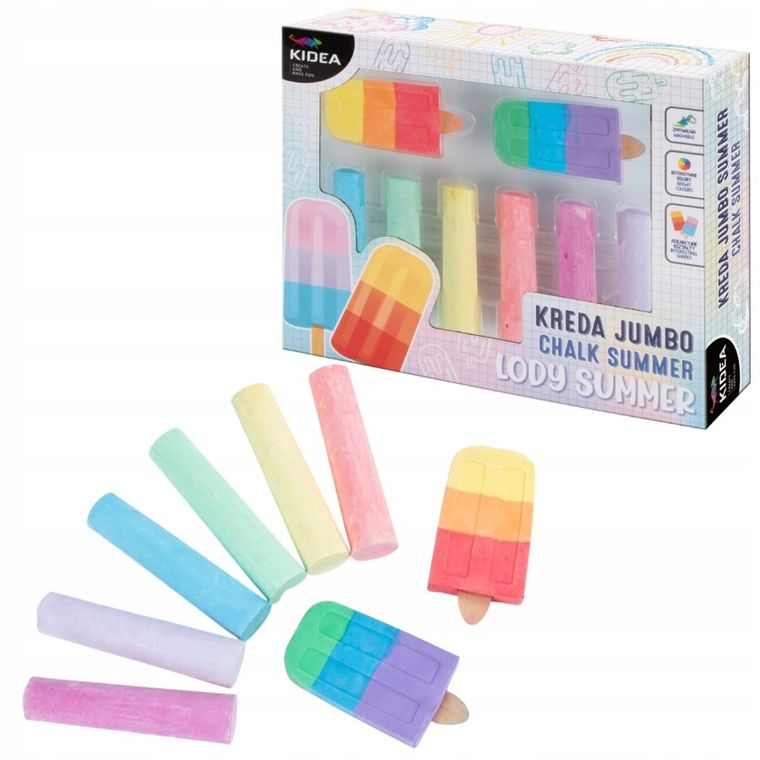 Kidea, kreda jumbo, summer, 8 elementów