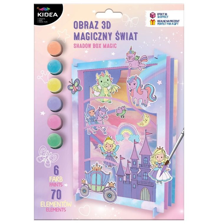 Kidea, Magiczny świat, obraz 3D, zestaw do malowania