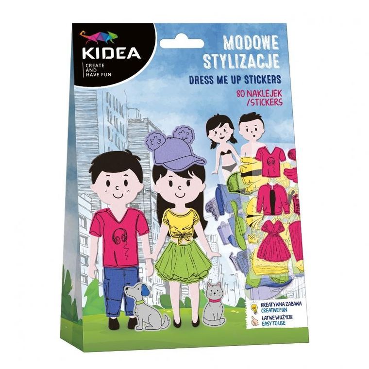 Kidea, modowe stylizacje, zestaw kreatywny z naklejkami, 80 szt.