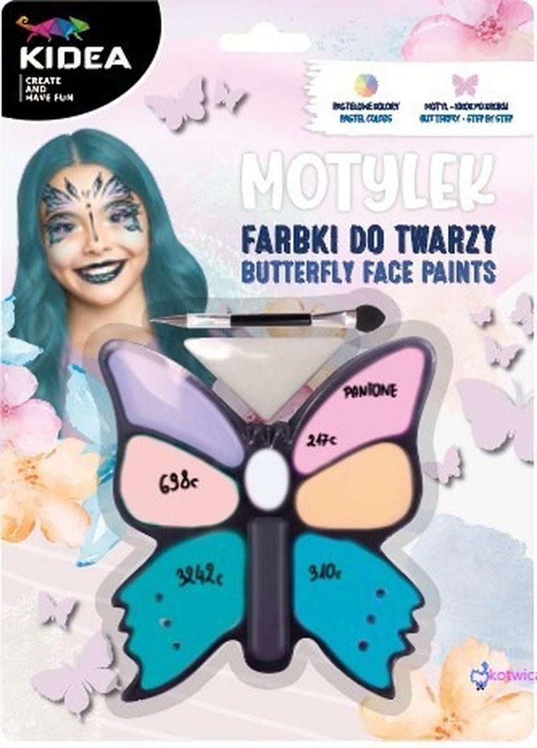 Kidea, Motylek, farbki do twarzy, 8 kolorów