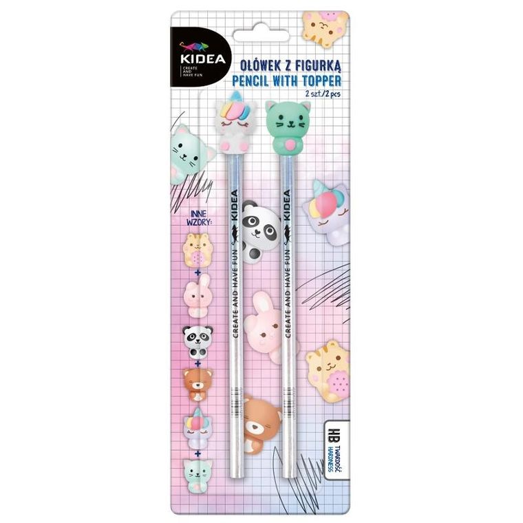 Kidea, ołówek z figurką, HB, 2 szt.
