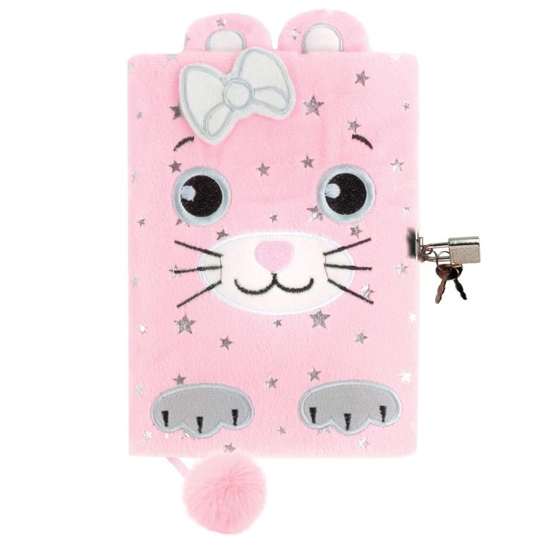 Kidea, pamiętnik pluszowy z kłódką, kot