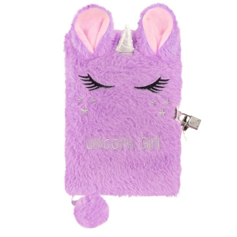 Kidea, pamiętnik pluszowy z kłódką, unicorn
