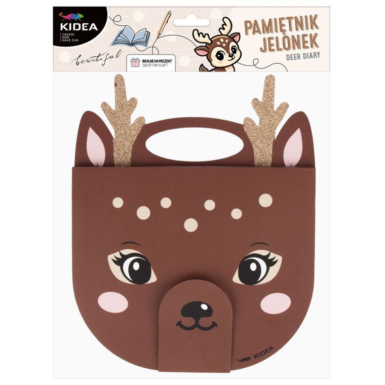 Kidea, pamiętnik z rączką, jelonek, 60 stron
