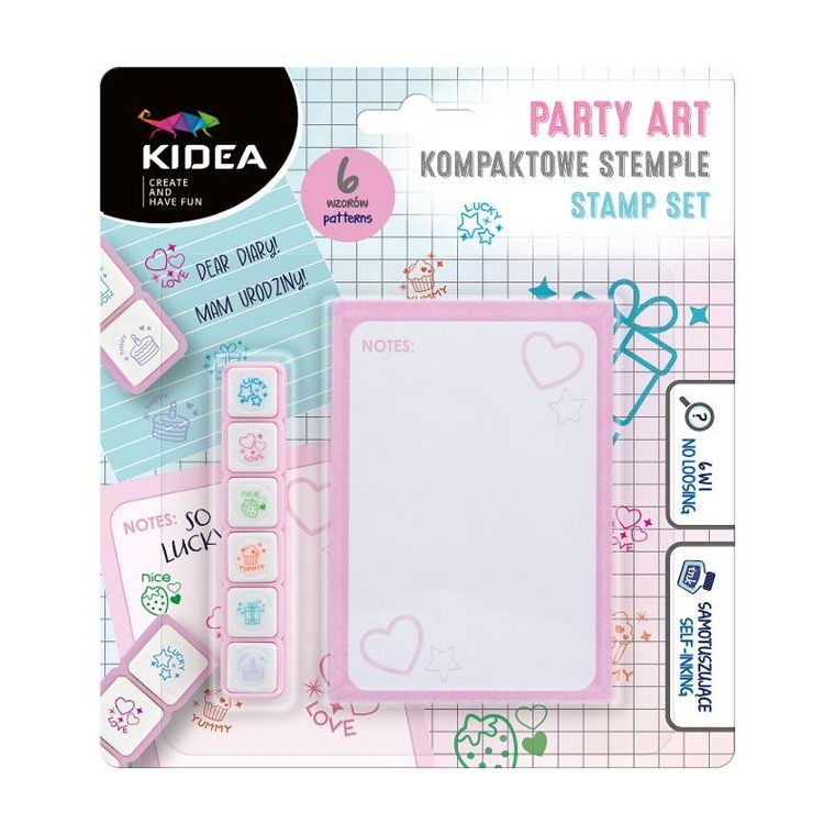 Kidea, Party Art, kompaktowe stemple, 6 kolorów
