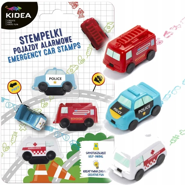 Kidea, stempelki, pojazdy alarmowe, 3 szt.