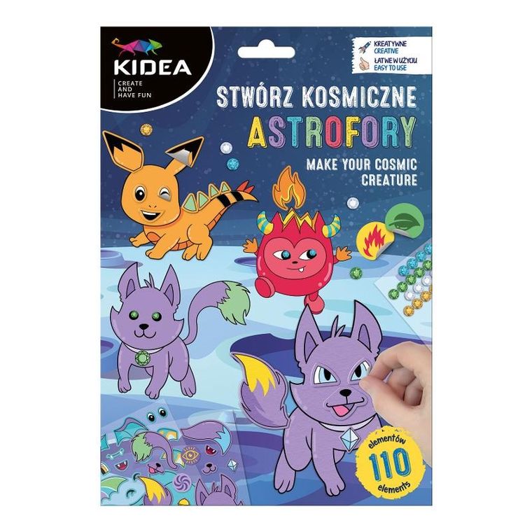 Kidea, Stwórz kosmiczne astrofory, naklejanka, zestaw kreatywny