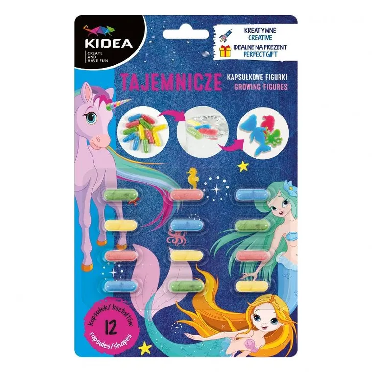 Kidea, Tajemnicze Kapsułkowe Figurki, rosnące figurki, syrenki, 12 szt.
