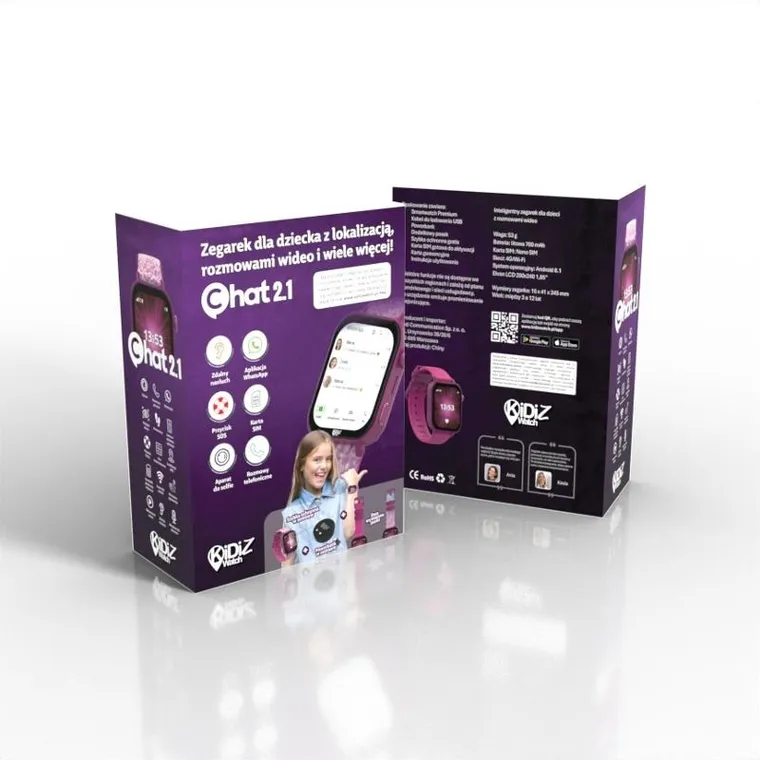 Kidiz Watch, Chat, smartwatch, różowy