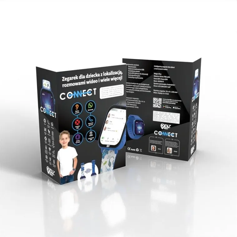 Kidiz Watch, Connect, smartwatch dla dziecka, niebieski