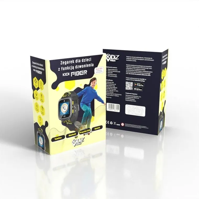 Kidiz Watch, Fiber, smartwatch, żóły